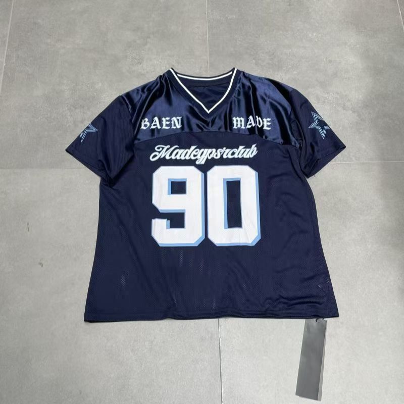 Sports patch mesh American jersey printing casual summer loose dry cool top T-shirt short sleeve day
