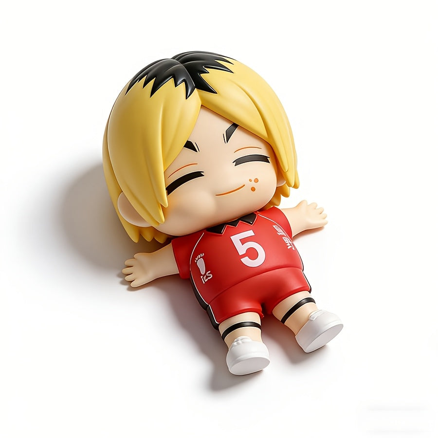8 Styles Available! "Full & Satisfied" Sporty Boys Chibi Lying Figures - Cute Kawaii Desk Decor for Student & Office Workspace, Cozy Anime-style Relax Statues, Perfect Gift for Anime-loving Friends & Besties