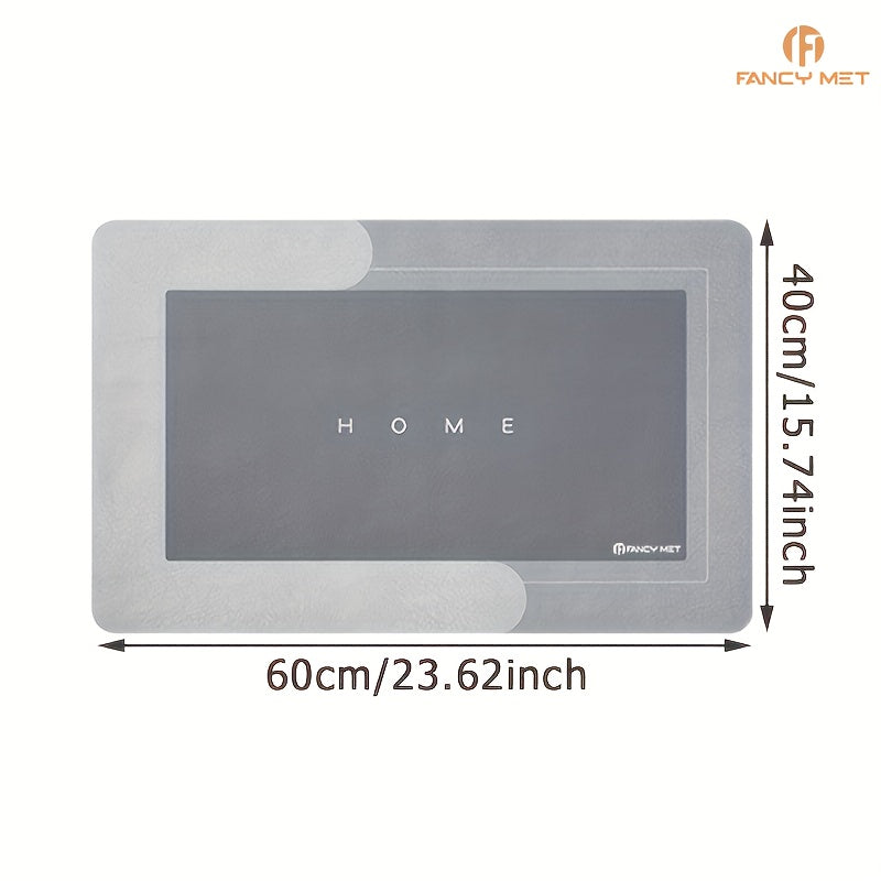 1pc Diatom Mud Kitchen Mat - 3.5mm Thick, 4.41LB/m², with Natural Rubber Base, Super Non-Slip & Scratch-Resistant Surface, Easy to Clean, Comfortable Standing Mat for Kitchens, Bathrooms, Entryways - Multiple Sizes Available, Kitchen Mats for Floor