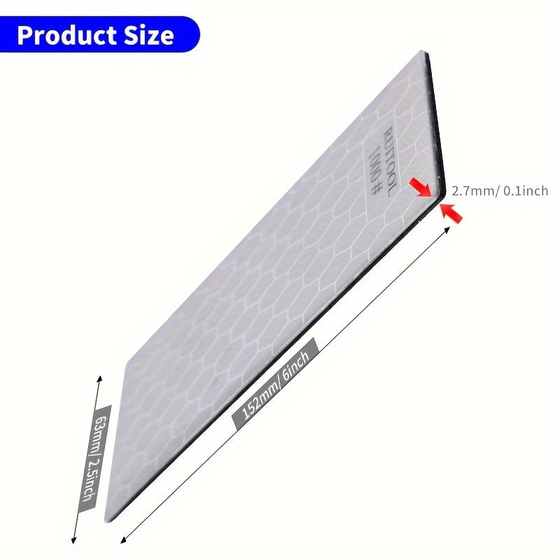 3pcs Diamond Sharpening Stone | Dry and Wet Grinding Whetstone Coarse/Fine Grit, Non-Slip Base Knife Sharpener 200/400/1000 Grit, Metal, RUITOOL Brand