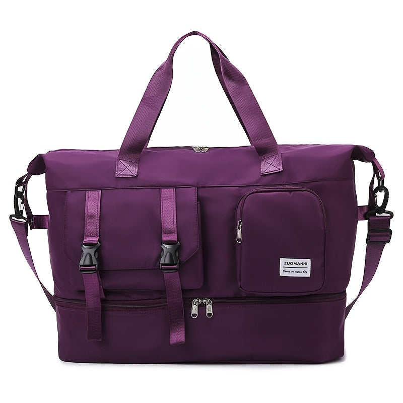 Large Capacity Multi-Functional Travel Duffel Bag,Gym Tote with Multiple Compartments, Adjustable Strap,Portable Sports Gym Bag for Overnight Trips