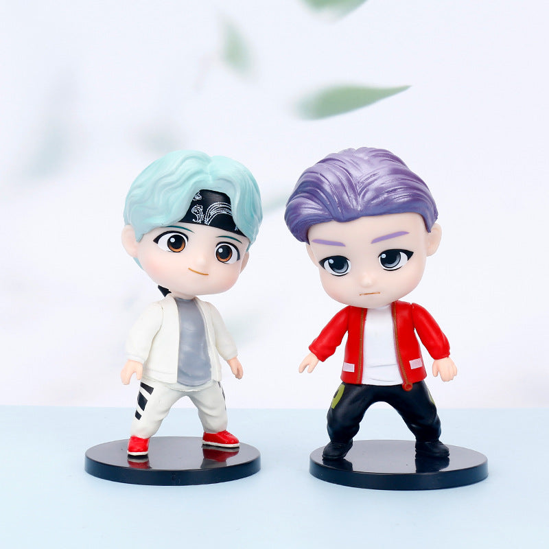 7pcs Hand-Made Idol Dolls - Cute Cartoon Q Version Models For Collectors!