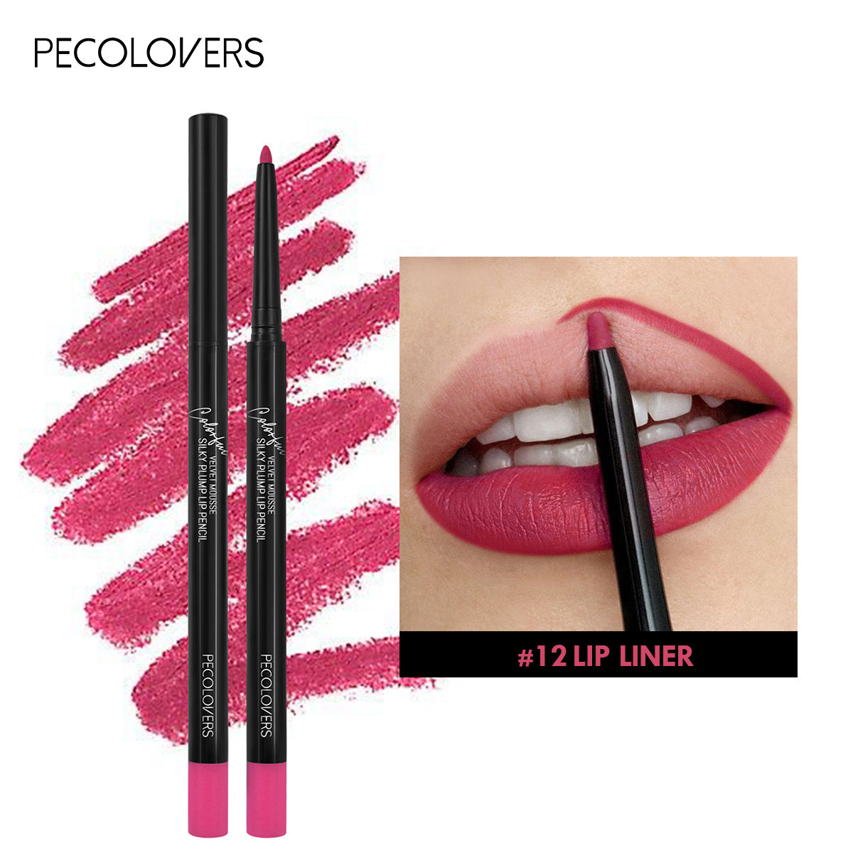 Sexy Red Waterproof Matte Lipliner Pencil Contour Tint Lipstick Lasting Non-stick Cup Moisturising Lips Makeup Cosmetic 12Color