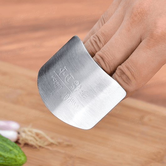 1pc Heavy-Duty Stainless Steel Finger Guard - Sharp Edge Guard for Knife Safety, Non-Slip Grip - Professional & Home Kitchen Use - Compatible with Chef, Paring Knives - Cut Prevention Protector for Fingers, Food Prep Protection, Modern Safety Tool