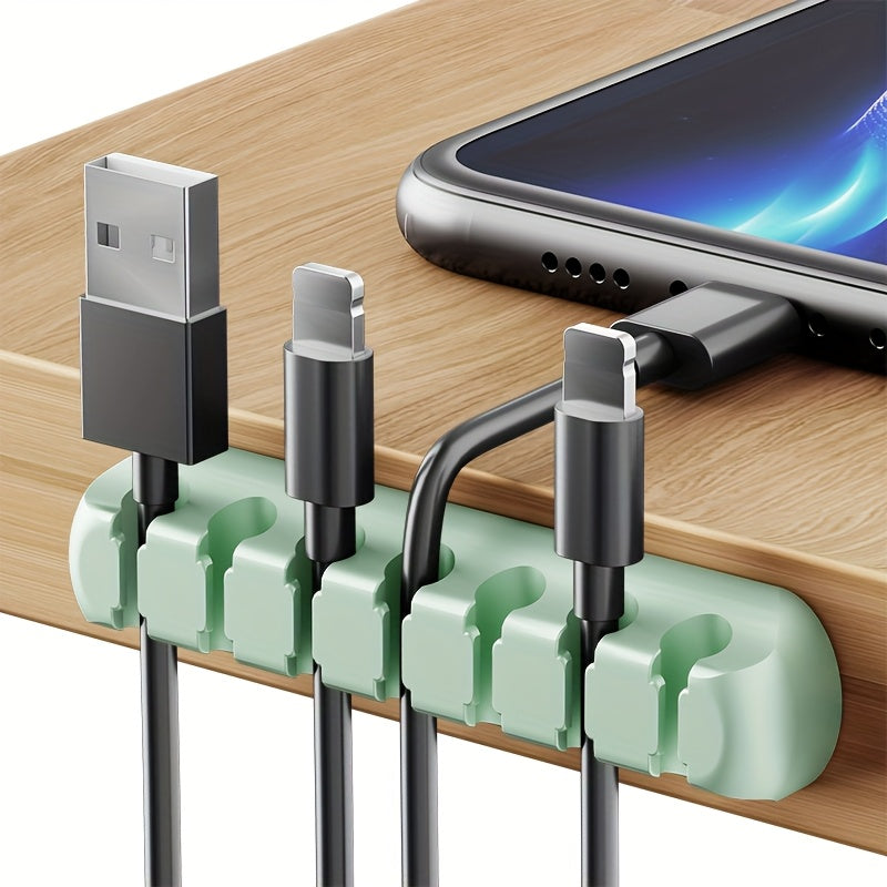 Strong Self-Adhesive Silicone Cable Organizers with 7, 5, And 3 Slots for Managing Cables, Featuring Cable Holders And Storage Boxes to Keep Your Wires Neat And Tidy!