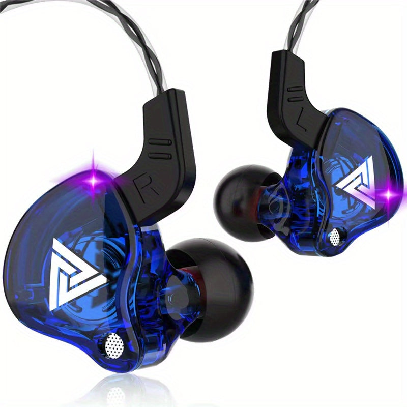 QKZ FiLe High-Fidelity In-Ear Headphones, Wired Earbuds with Microphone, Subwoofer Noise Cancelling, Gaming & Music Monitor, Durable Plastic, 120cm/47.24inch Cable, Vivid Color Design