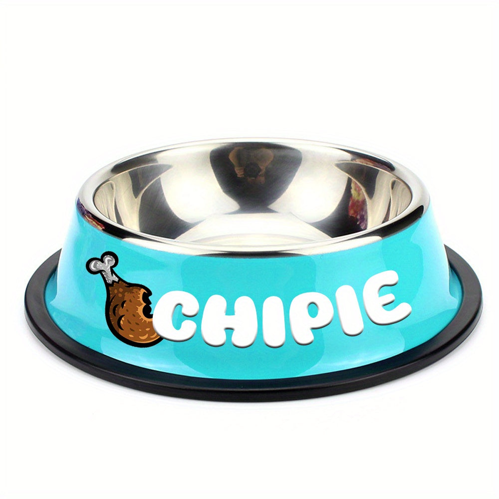 Personalized Anti Slip Stainless Steel Pet Bowl with Custom Name - Perfect for Cats And Dogs, Perfect for Food And Water Supply