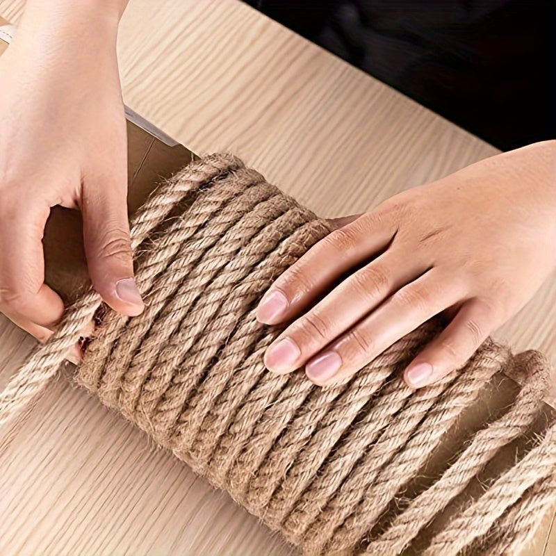 393. 7 Inch Durable Natural Hemp Rope for Cat Scratching Posts - Strong Sisal Replacement Cord, DIY Claw Care Accessory, Unwound & Ready to Use, Hemp Cord for Jewelry