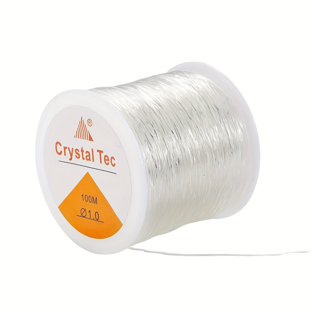 1 Roll Transparent Strong Elastic String, DIY Beading Cord, Handmade Jewelry Making Material, Universal Elastic Cord for Necklaces and Bracelets