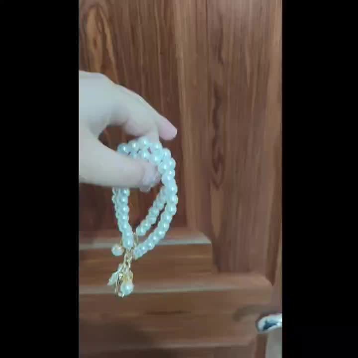 Creative Imitation Pearl Heart Bracelet Keychain Pendant with Shell Charm and Imitation Pearl Accessories, Trendy Small Ornament