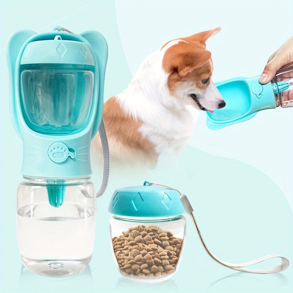 Portable Pet Water Bottle With Food Container, Outdoor Water Dispenser For Dog, Cat, Puppy, For Walking, Hiking, Travel, Puppy Essentials, Dog Stuff