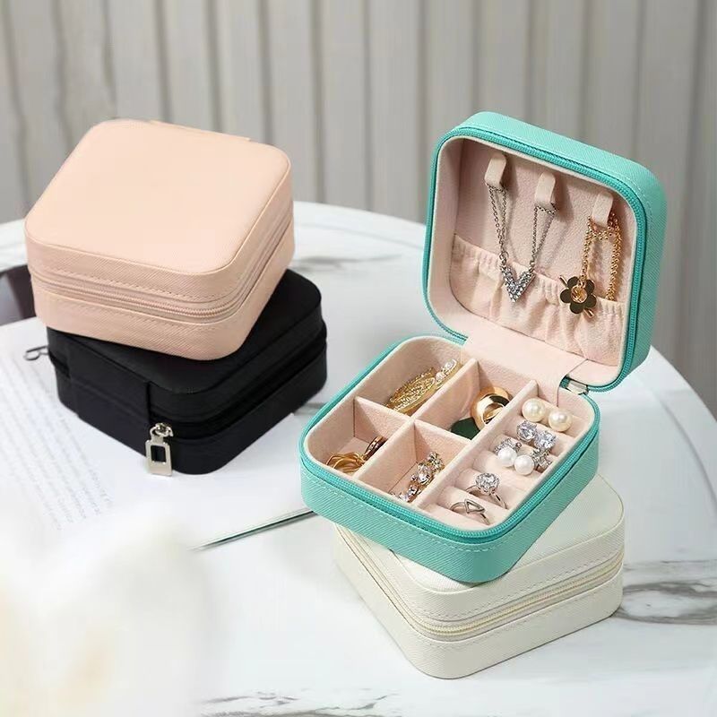 Storage box Portable jewelry box Travel accessories Korean version Antioxidant necklace Small ring stud earrings Simple jewelry