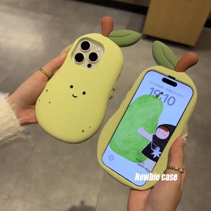 Fun eggplant Apple 16Promax mobile phone case iPhone15Pro popular silicone Huawei pura70p pear