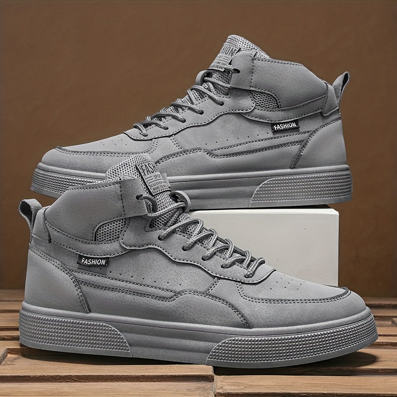Men'S Mid-Top Fashion Sneakers | Comfortable Non-Slip Low-Top Skateboarding Shoes, Breathable Casual Lace-Up Walking Shoes with Soft Sole, High-Quality Faux, Suitable for All Seasons and Outdoor Activities, Ideal for Halloween, Christmas