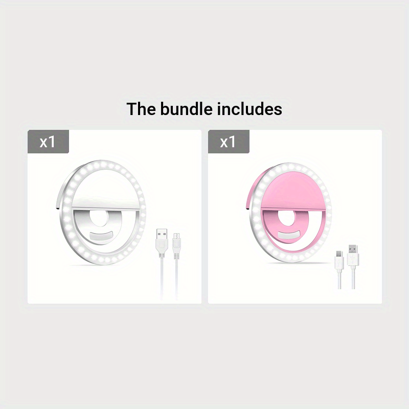 CLEANTRUST Rechargeable LED Ring Light | Selfie And Live Streaming Light, Portable Circular Flashlight, Dual Power Mode: Rechargeable Battery/Usb, Three-Level Adjustable White Light, Polymer Lithium Battery, Suitable for Smartphones, Cameras