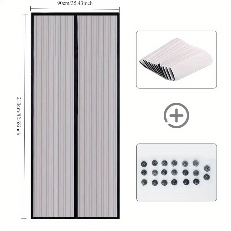 Summer Punch-Free Anti-Mosquito Magnetic Screen Door, Home Automatic Switch Anti-Flying Insects Ventilation Door Curtain