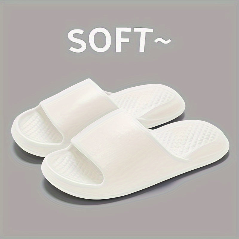 Unisex Casual EVA Slippers, Soft Open Toe Slip-on Flat Heel Sandals, Comfortable All-Season Indoor Home Summer Bath Shoes, Solid Color