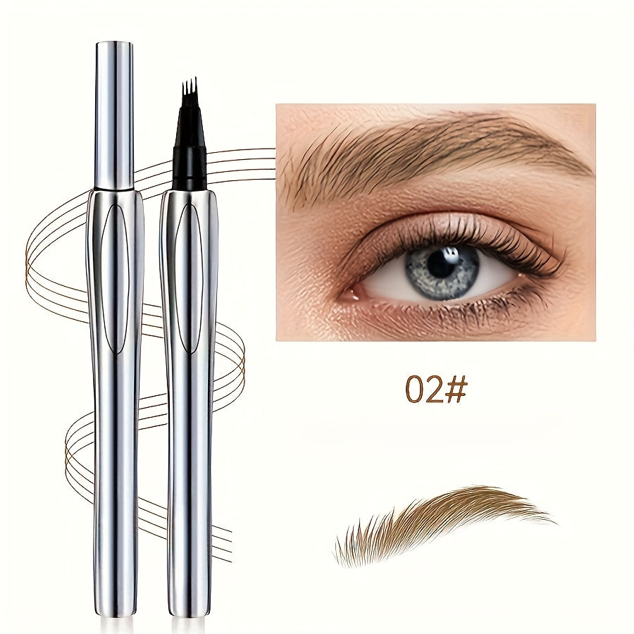 4-Tip Forked Eyebrow Pencil - 24-hour Waterproof and Sweatproof, No Fading. Uses a Micro-forked Tip Applicator to Create Natural, Well-defined Eyebrows. 3 Shades to Suit All Skin Tones. Valentine's Day Gift, Birthday Gift