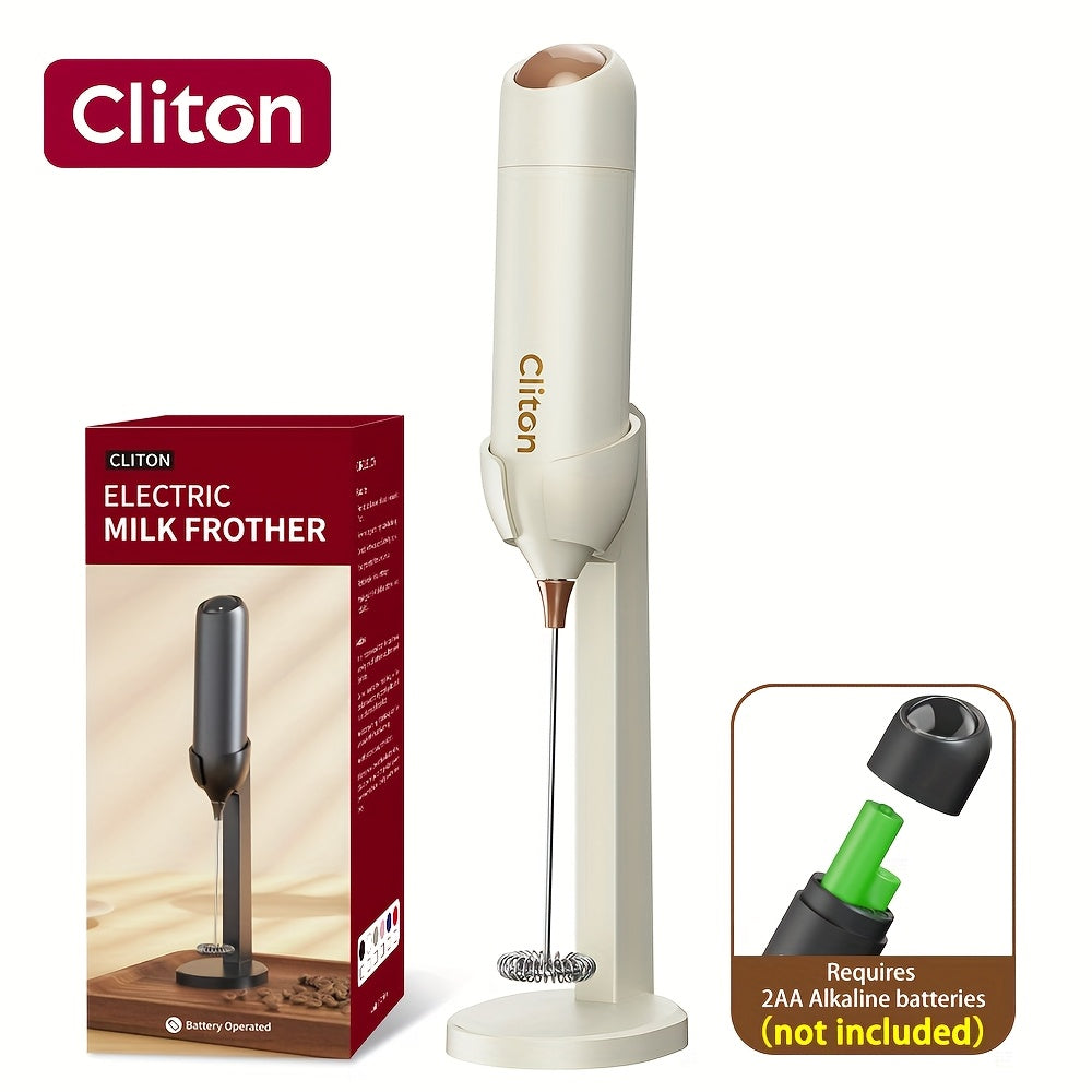 Electric Milk Frother | Battery Powered Portable Coffee Frother with Lightweight Plastic Handle & 304 Stainless Steel Whisk, Low Decibel, Ideal for Drinks, Coffee Lovers, Camping, Wedding Souvenir, Christmas Gift | Requires 2 AA Batteries