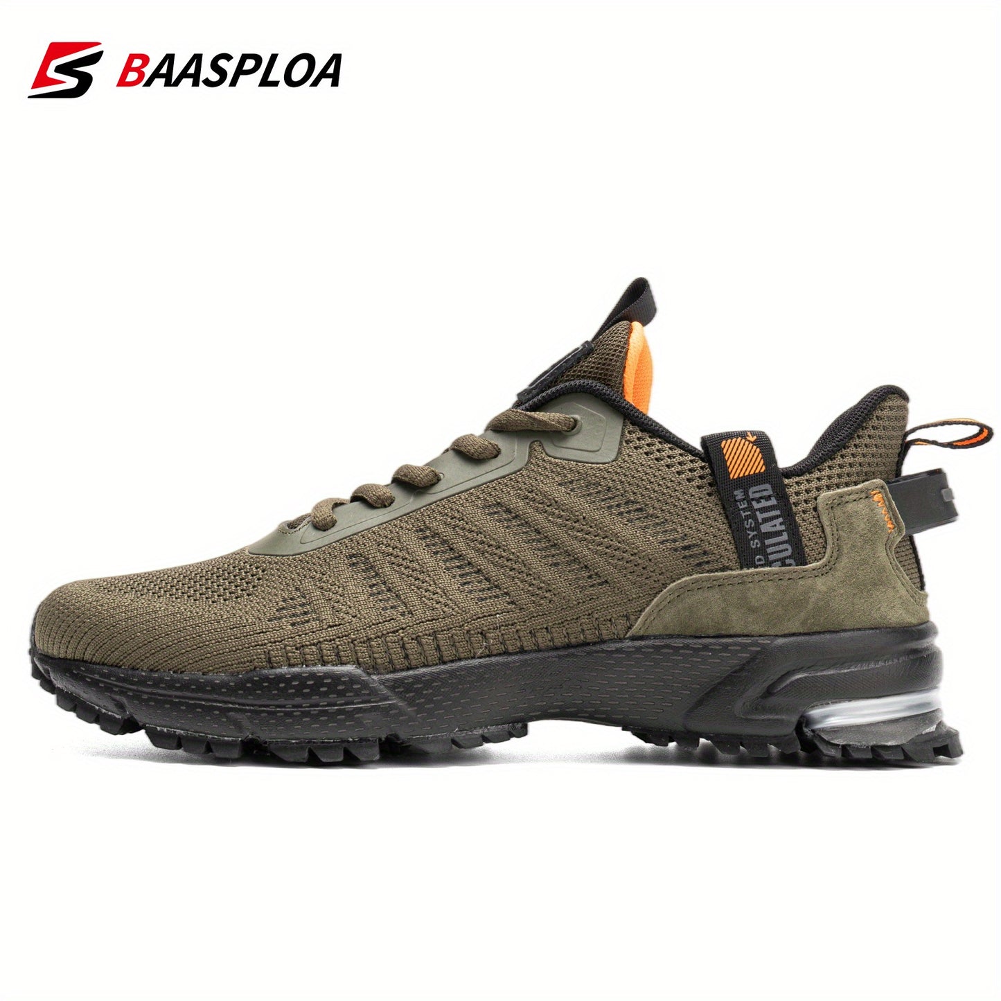 BAASPLOA Men's Lightweight Breathable Running Sneakers - Non-Slip Cushioned MD Sole & Insole, Striped Sneakers Suitable for Jogging, Gym,, Gymnastics - Comfortable Outdoor Sports & Casual Wear