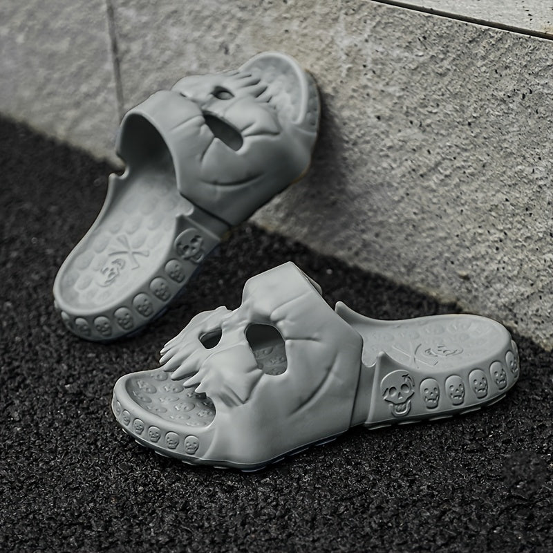 Fashionable And Stylish Couple'S Skull Slippers for Summer, Perfect for Halloween Parties And Casual Wear
