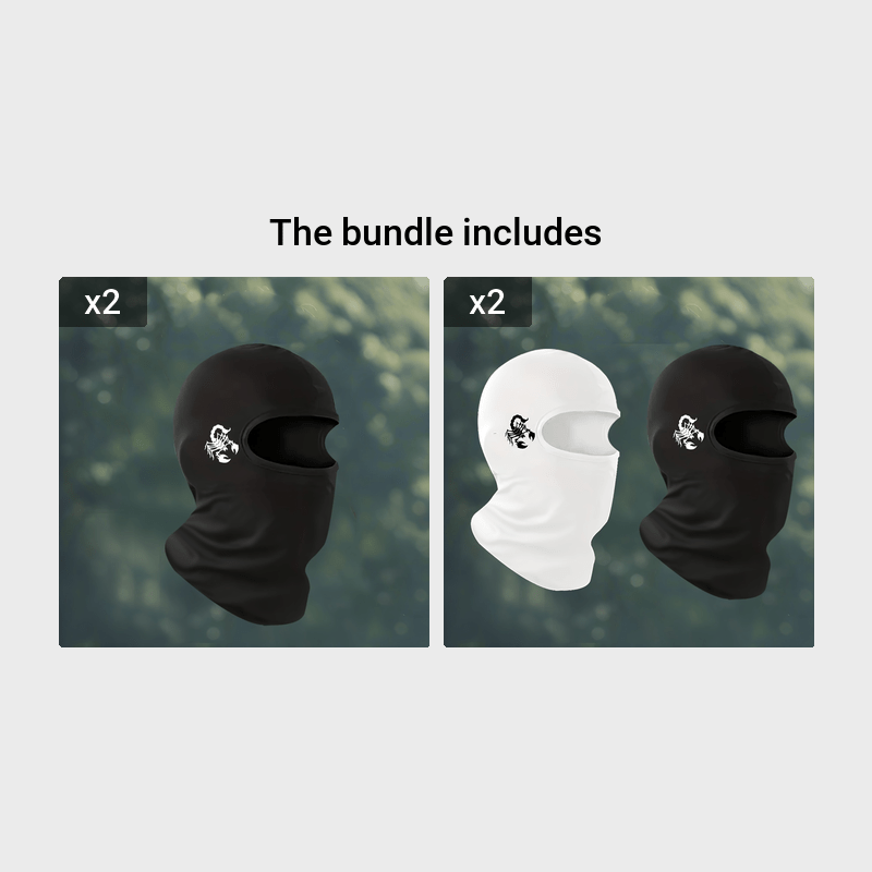Men'S Breathable Head Cover | Fashionable Black and White Printed Cycling Mask, Windproof Full-Cover Headscarf for Summer Outdoor Activities, Adjustable Headband, Knit Fabric