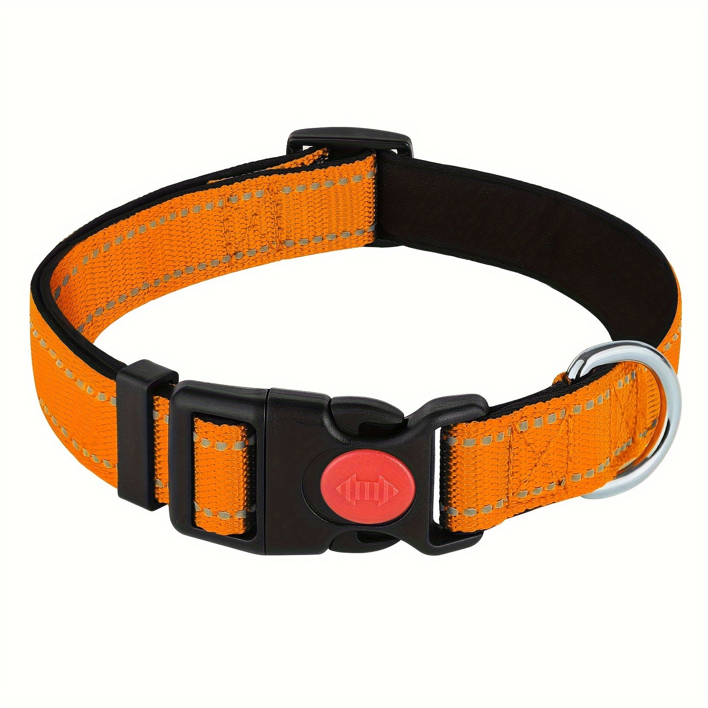 1pc of Reflective Dog Collar Featuring a Safety Locking Buckle, Adjustable Soft Neoprene Padding, And Breathable Nylon, Suitable for Small, Medium, And Large Dogs