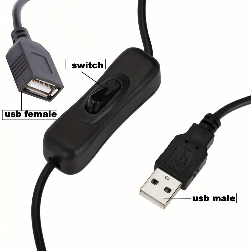 1m 3.28FT USB304 Switch Extension Cable 5V Male To Female Extension Cable With Switch For 5V USB Fan LED Strip Light Table Lamp Driving Recorder LED Light