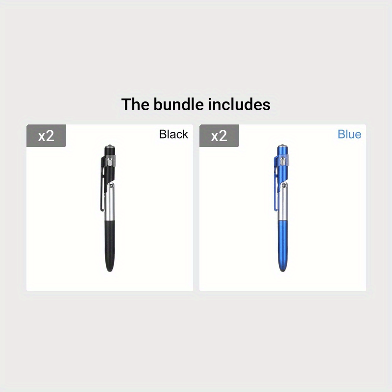 1pc Multi-function 4-in-1 Foldable Ballpoint Pen Stylus (Flashlight + Support) for Tablet Cellphone