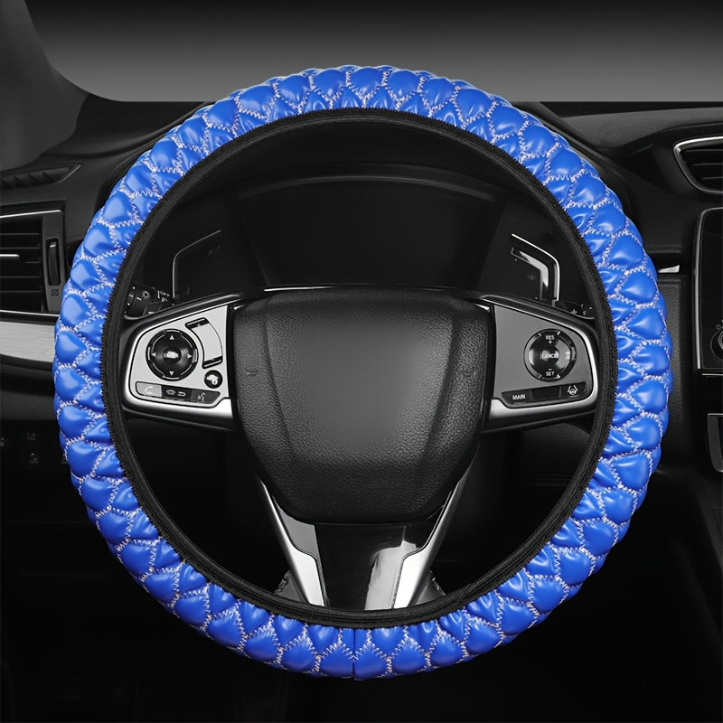 A Brand New Stylish Steering Wheel Cover, Featuring Embroidery Craftsmanship, Slip-Resistant And Durable, Classic And Comfortable