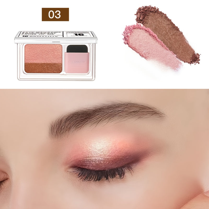 Shimmery Dual-Tone Eyeshadow Palette, 5-8 Versatile Shades, Easy Blend, Long-Lasting Waterproof Eye Makeup with Brush