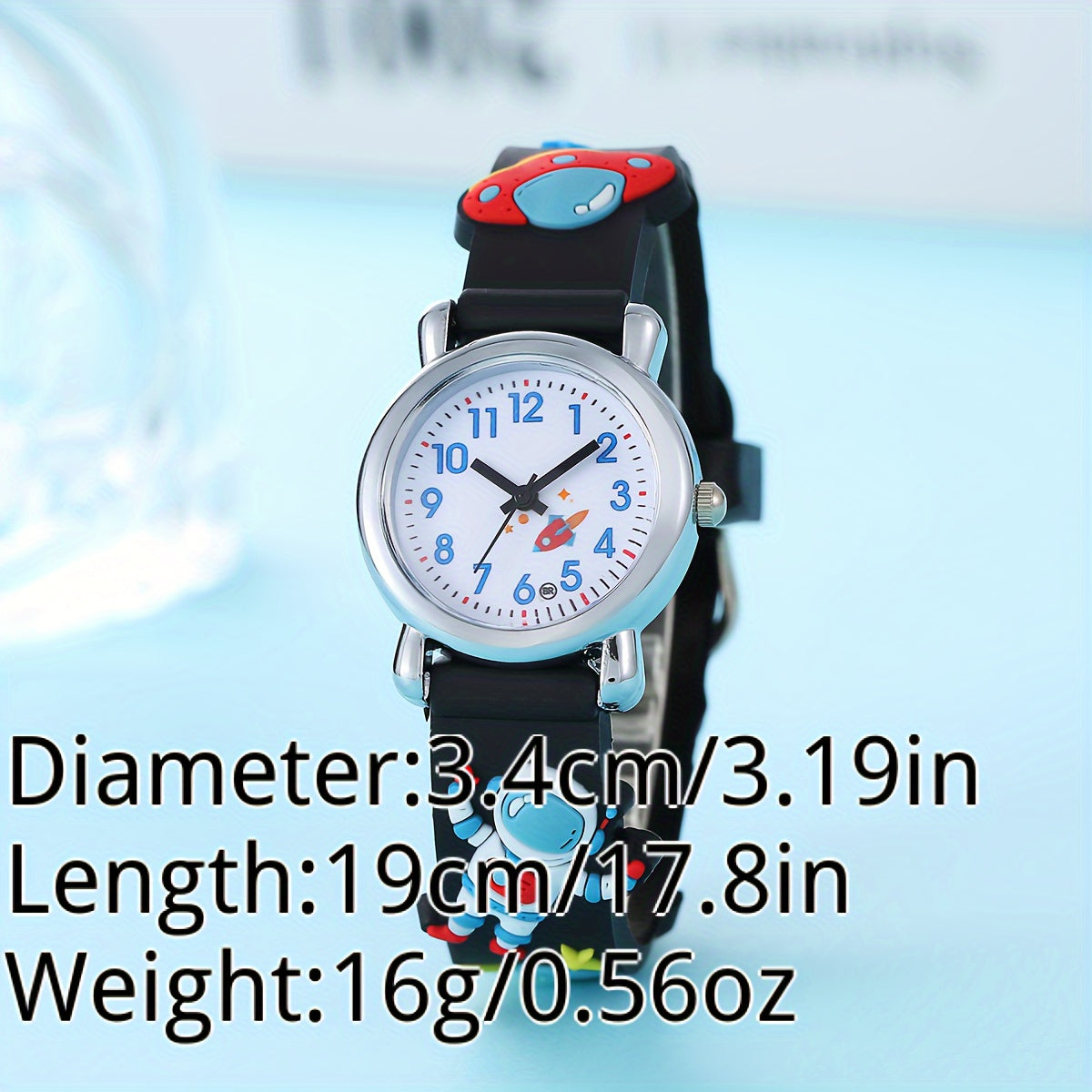 New Student Youngsters's Cartoon Astronaut UFO Spaceship Quartz Wristwatch