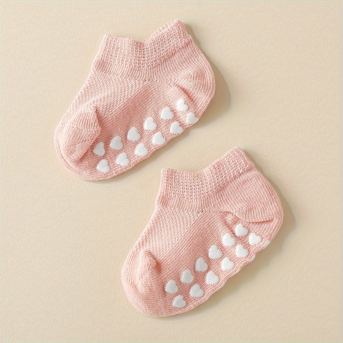 Baby No-Show Socks, Non-Slip Mesh, Solid Color, 10 Pairs, Spring/Autumn