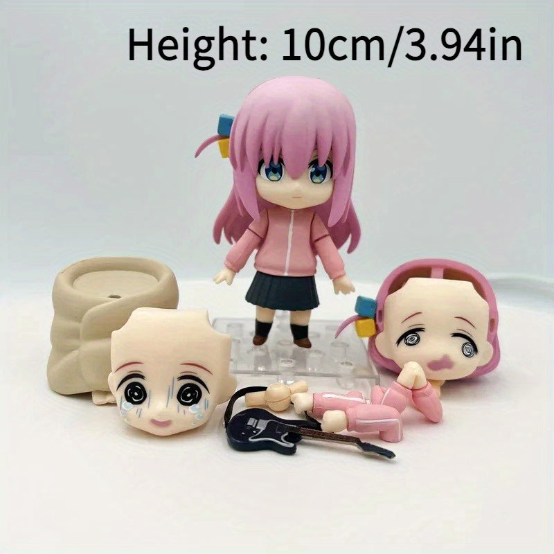 PVC Anime Collectible Figurine with Interchangeable Additions for Action Poses, Featuring a Girl Guitarist with Pink Hair, Perfect for Decoration And Display, an Ideal Gift for Fans