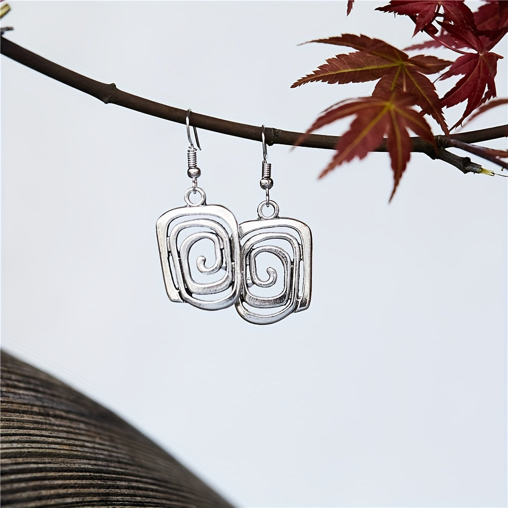 Silvery Vintage Simple Hoop Fashion Dangle Earrings Boho Women Earrings Party Keepsake Gifts