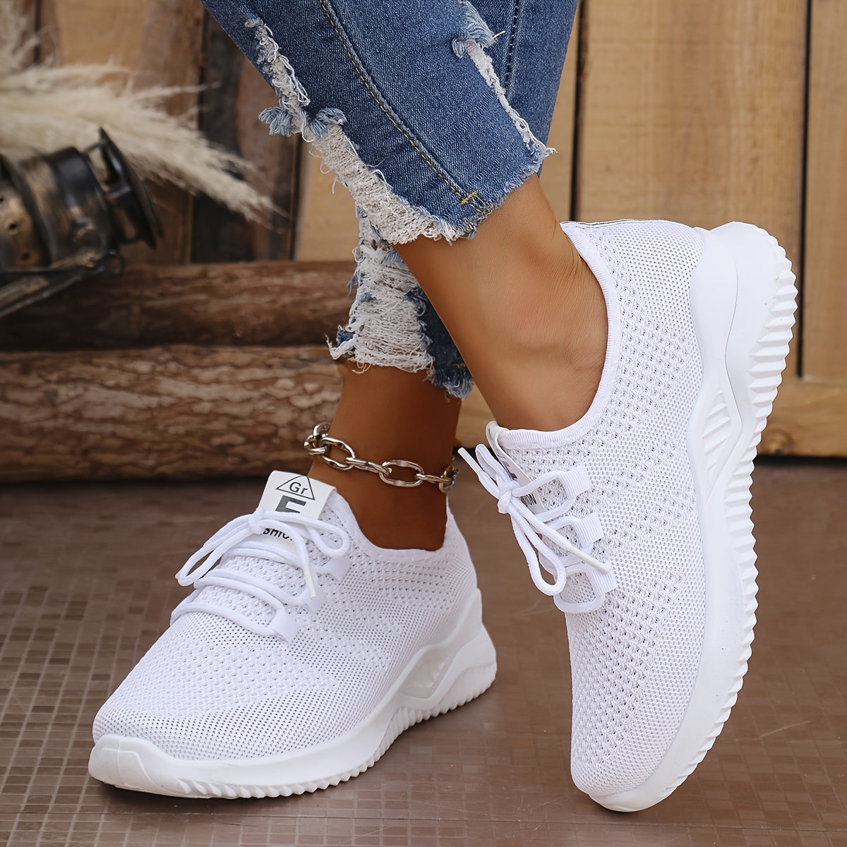 2023 Women's Casual Sneakers: Summer Comfortable, Breathable Platform Shoes, Fashionable Versatile Lace-Up Sneakers for Women, Women Shoes