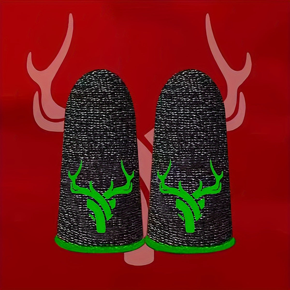 Gaming Finger Sleeves - Breathable Antlers Sweat-proof Touch Screen Thumb And Finger Sleeves For Pubg Mobile Game Silvery Fiber 1 Pair - Fabric Knit Fabric