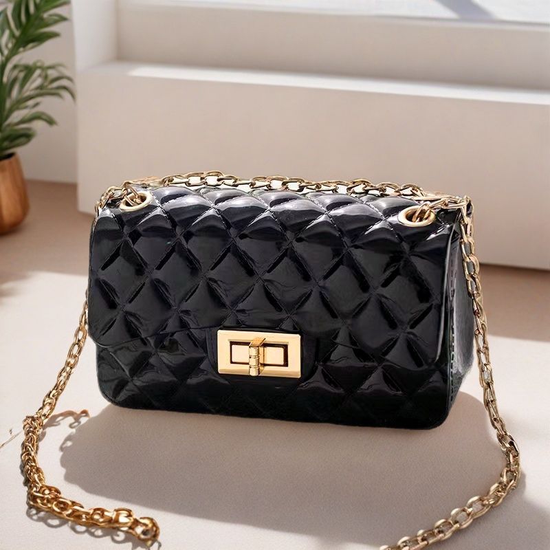 New classic diamond chain bag fashion trend shoulder bag small fragrant style jelly bag women's versatile oblique span bag