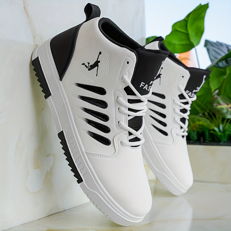 Mid-Top Men's Versatile Sports Casual Sneakers, Comfortable and Trendy Platform Outdoor Running Skate Shoes