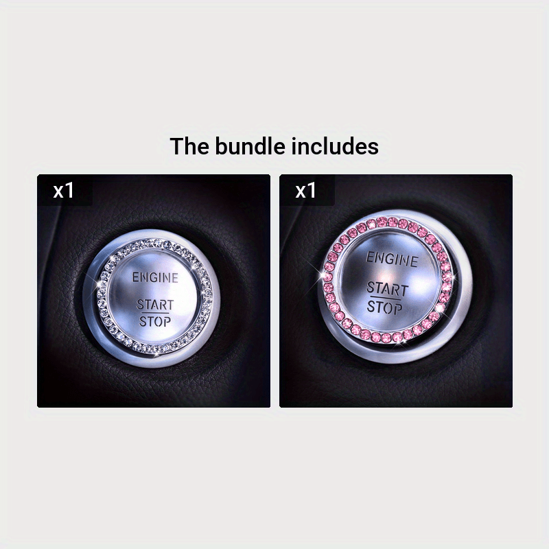 Car One-button Start Rhinestone Decoration Lgnition Ring Decoration, Thansgiving Christmas New Year Gift