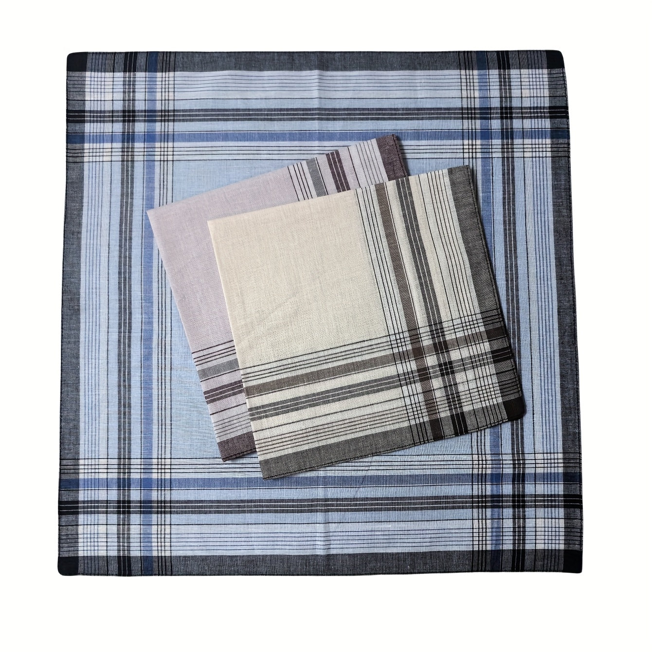 9pcs Cotton Handkerchief Retro Man's Handkerchief 14.9 Inches, Ideal choice for Gifts