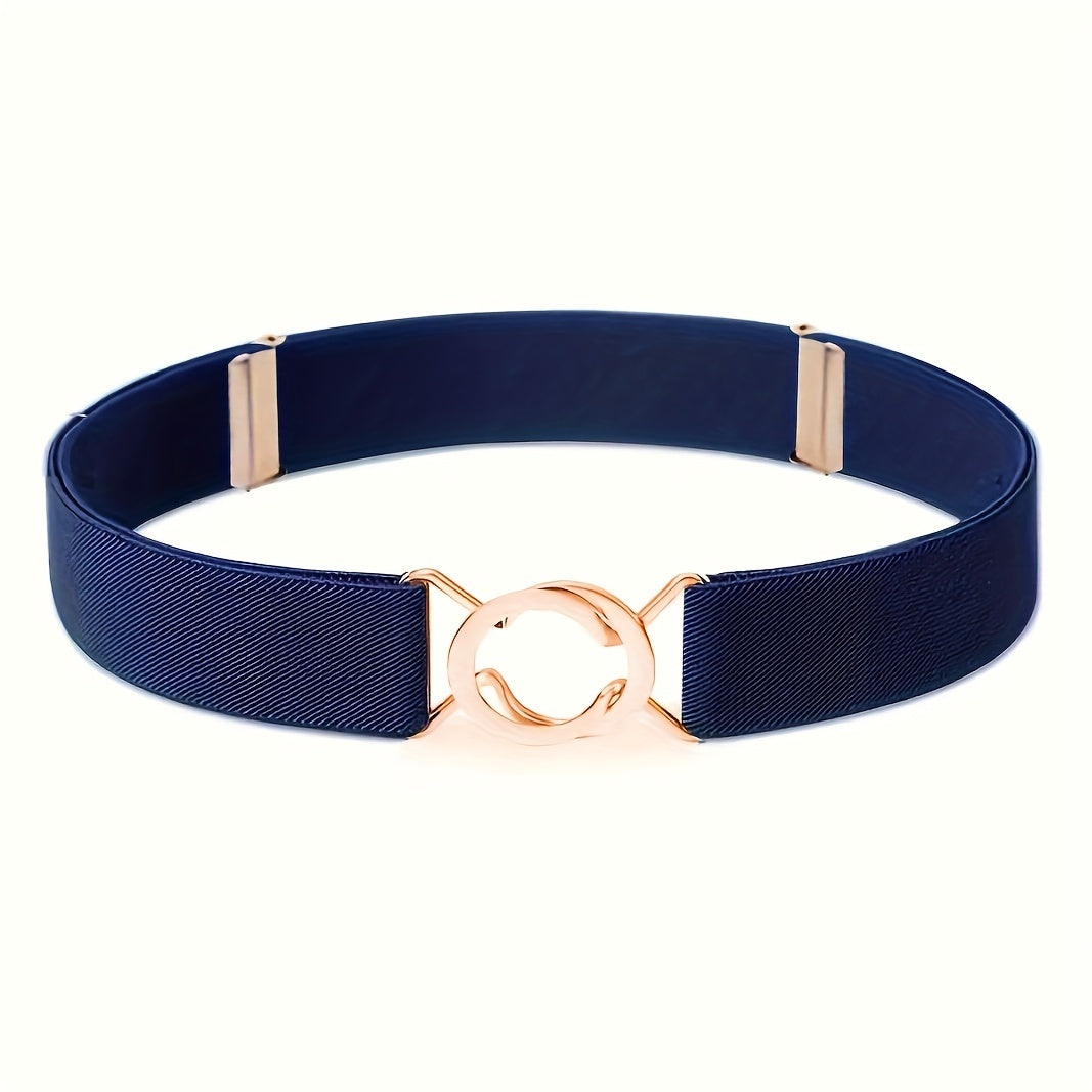 Women'S Figure 8 Elastic Waistband, Ladies' Fashionable Black Elastic Waistband, Adjustable Waist Elastic Buckle, Waistband for Jeans And Dresses, Gift Choice