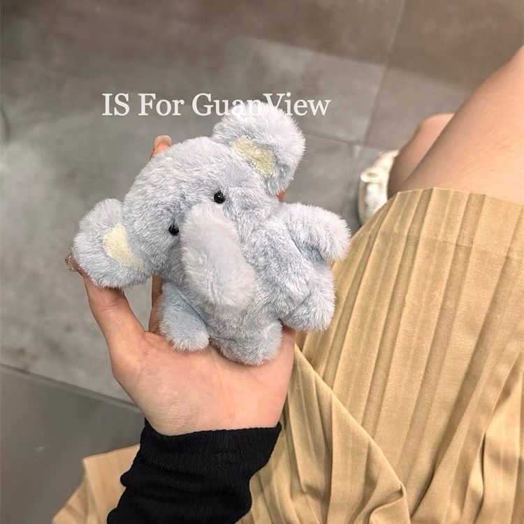 Cute plush flip baby elephant apple AirPods 3rd generation earphone cover fluff pro/pro2 universal protective cover