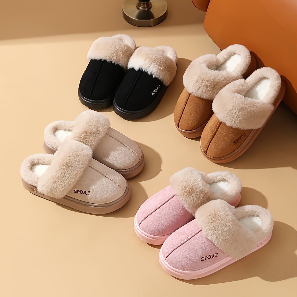 Women'S Plush Slip-On Slippers That Are Warm, Comfortable, Soft, Lightweight, And Made with for Indoor Home Use., Women Shoes