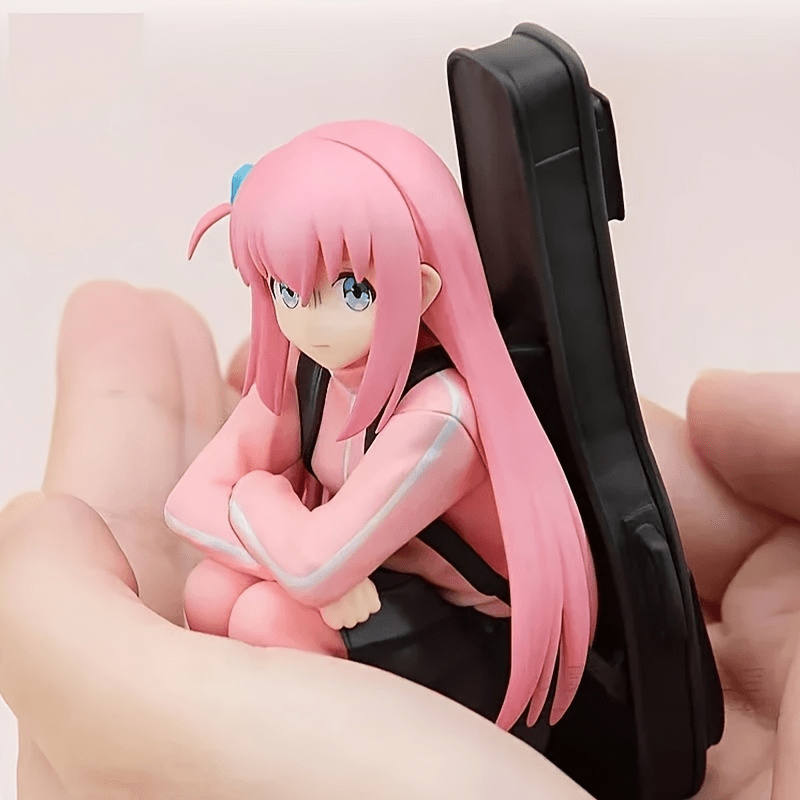 Gotoh BOCCHI THE ROCK! Anime Figure - Collectible PVC Action Figure with Chibi Face-Changing Expression, Pink-Haired Music Character & Guitar Back, Display Statue for Anime Fans (High-Quality Collectible Model)