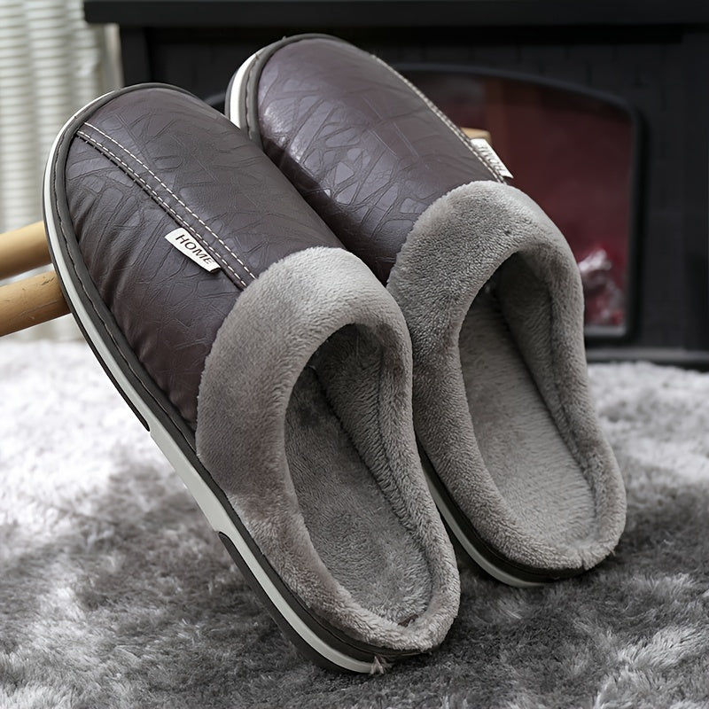 FXAI Men's Big & Tall Slippers - Winter Warm Indoor House with Non-Slip Sole, Soft Cushioned Booties for Cold Floors, & Disability-Friendly (Easy Slip-On Design) - Autumn/Winter Footwear
