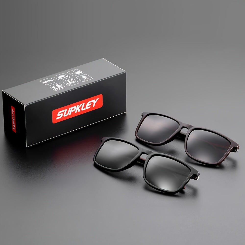 SUPKLEY Men'S Sports Sunglasses with Polarization, Lightweight Square Design, Comfortable Fit, Eyewear Accessory Comes with Original Packaging