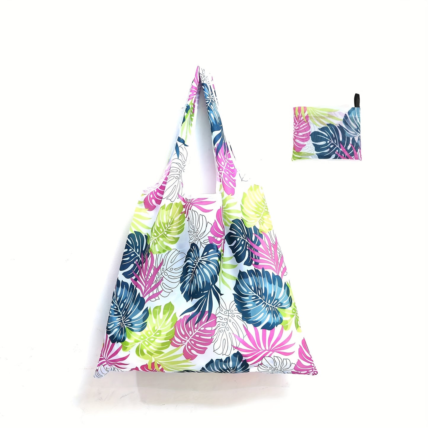 1pc Vibrant Dog Print Tote Bag - Reusable, Foldable, Durable Polyester Shoulder Bag with Buckle Closure, Ideal for Shopping, Travel, and Kitchen Storage, Travel Accessory|Playful Accessory|Durable Handle Bag