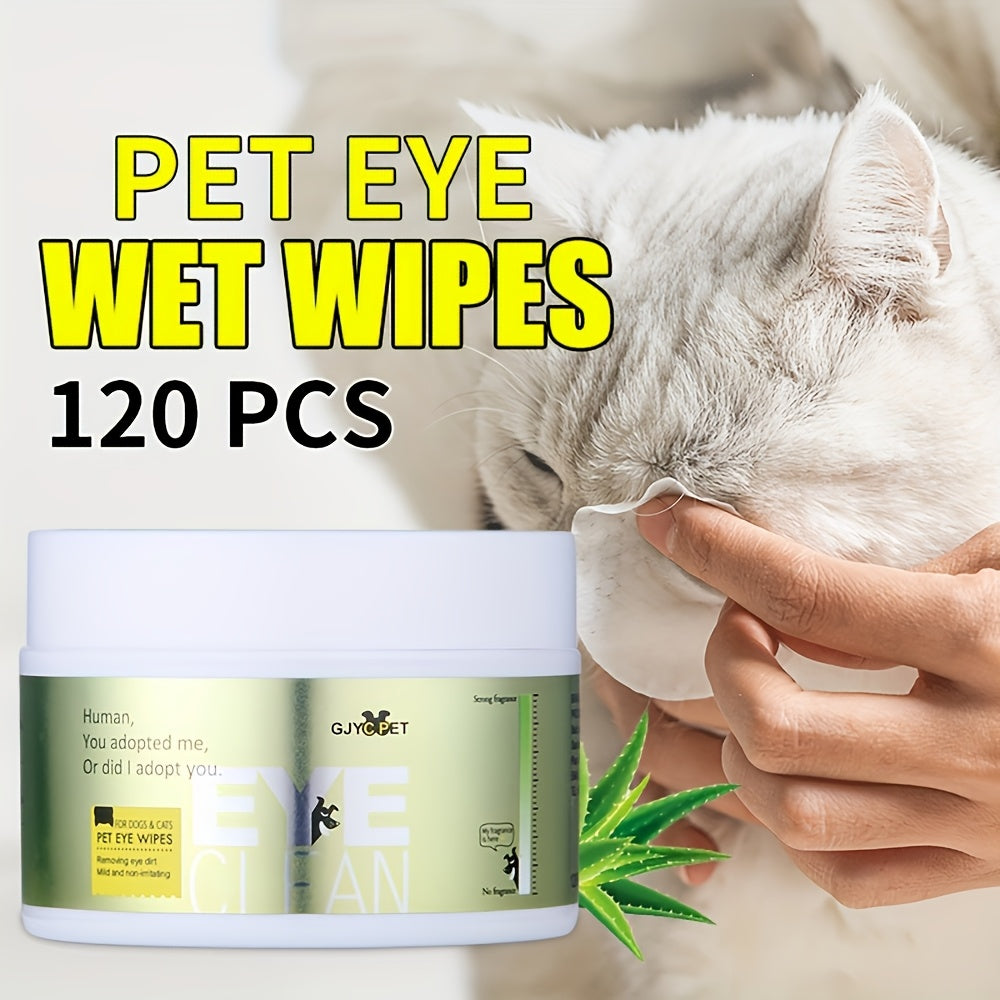120pcs Pet Eye Wipes for Dogs | OIVOLII Brand Eye Cleaning Wipes for All Breed Sizes