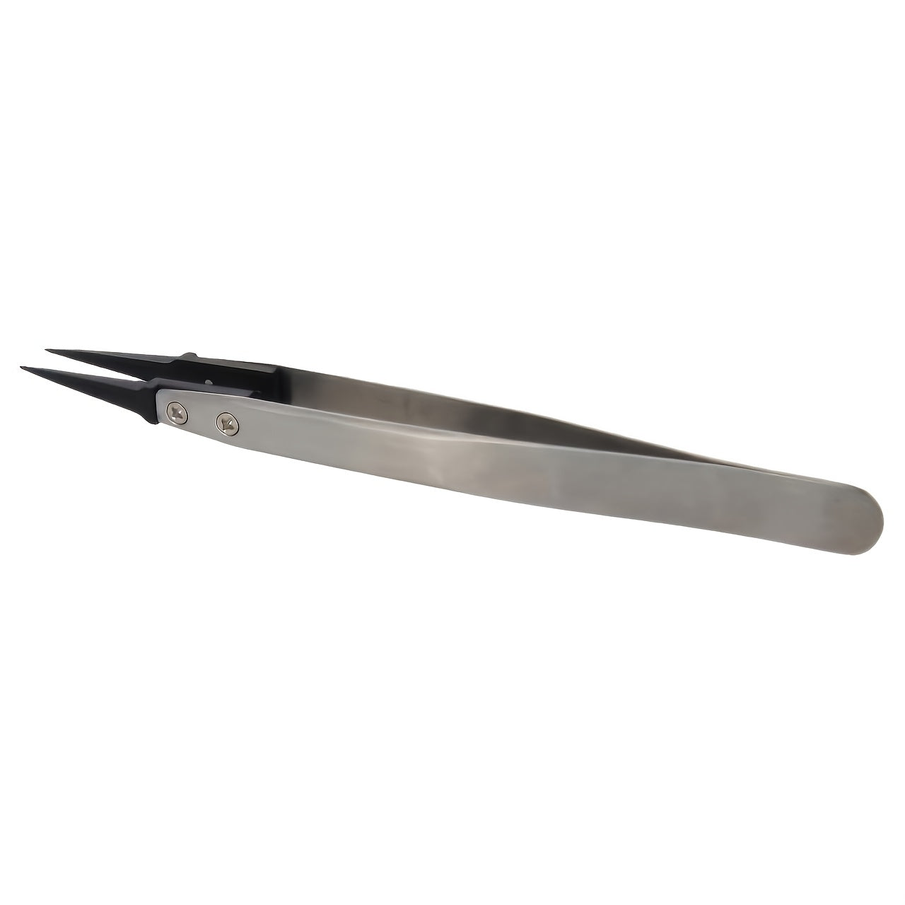 1pc ESD-259A Precision Anti-Static Carbon Fiber Tweezers - Stainless Steel Precision Pliers for Crafts, Jewelry, Electronics, No Power Required, Crafting Tools, Fashionable Metal Surface, Durable Metal Construction